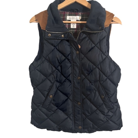 H&M LOGG Navy and Tan Quilted Vest Size 8 - Picture 2 of 6
